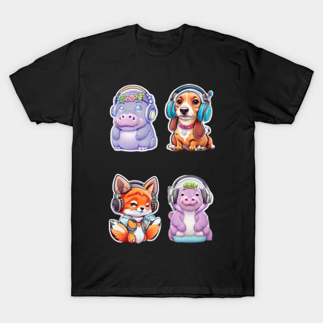 Cute sound man animal Sticker Pack- Cool Animal T-Shirt by joejiing